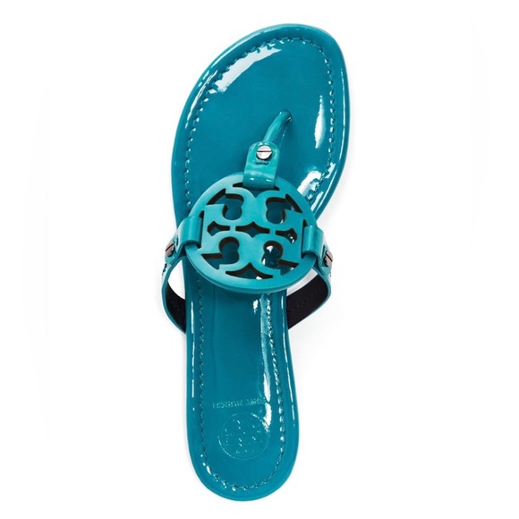 Tory Burch Teal Logo Thong Sandals - Picture 10 of 11
